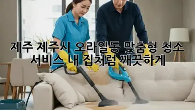 제주 제주시 오라일동 맞춤형 청소 서비스: 내 집처럼 깨끗하게!